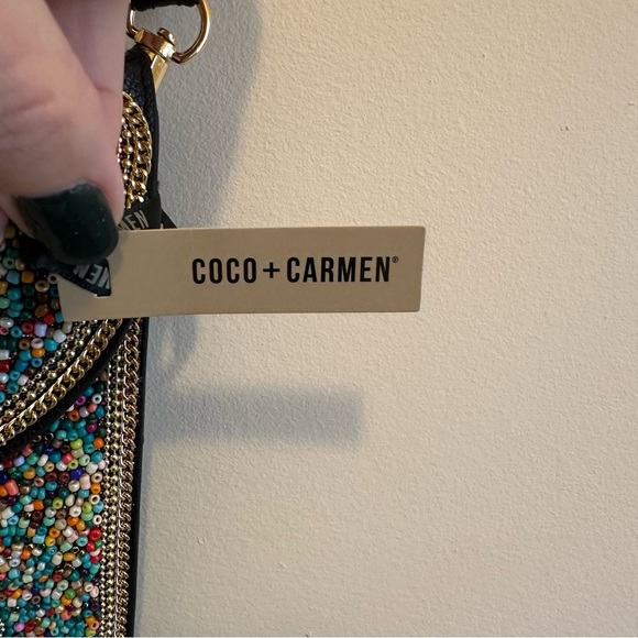 Coco + Carmen Artisan Beaded Crossbody Purse/Bag Colorful Adjustable Strap New - Picture 4 of 10